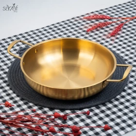 تابه گرد دو دسته طلایی گلدن 28