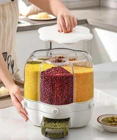 جا حبوباتی چرخشی طرح گل سایز کوچک ۶ خانه